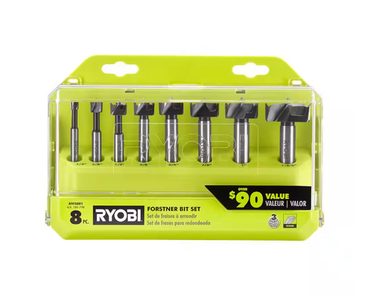 RYOBI Steel Forstner Drill Bit Set (8-Piece)