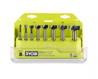 RYOBI Steel Forstner Drill Bit Set (8-Piece)