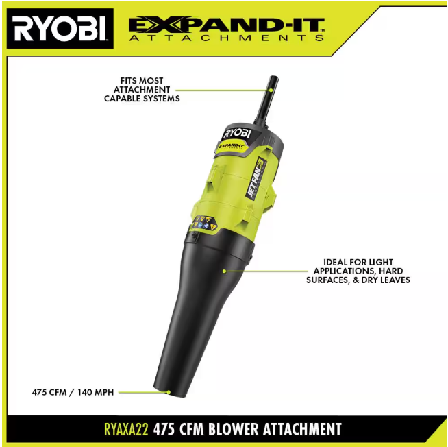 RYOBI Expand-It 140 MPH 475 CFM Universal Axial Blower Attachment