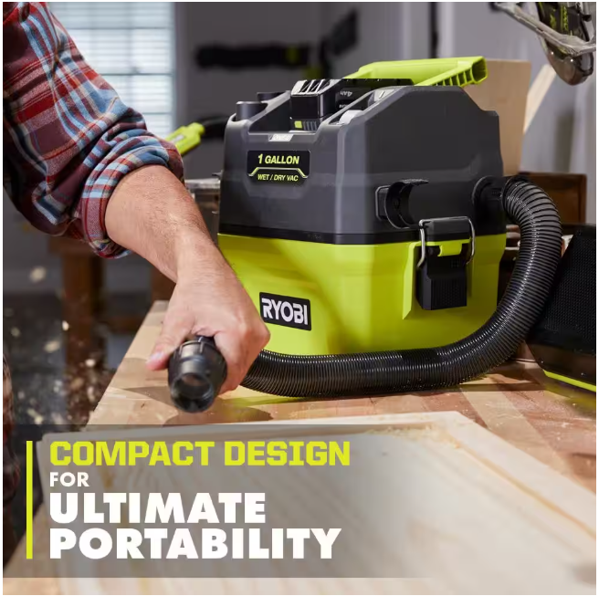 RYOBI ONE+ 18V Cordless 1 Gal. Wet/Dry Vacuum (Tool Only)