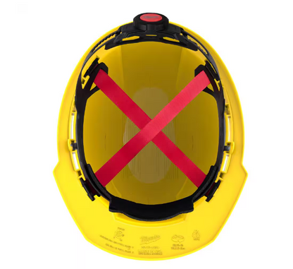 Milwaukee BOLT Yellow Type 1 Class E Front Brim Non-Vented Hard Hat with 4 Point Ratcheting Suspension