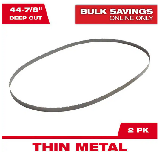 Milwaukee 44-7/8 in. 14 TPI Deep Cut Portable Bi-Metal Band Saw Blade (2-Pack) For M18 FUEL/Corded