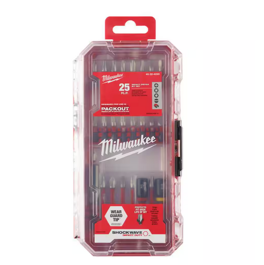 Milwaukee SHOCKWAVE Impact Duty Alloy Steel Screw Driver Bit Set (25-Piece)