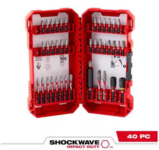 Milwaukee SHOCKWAVE Impact Duty Alloy Steel Screw Driver Drill Bit Set (40-Piece)
