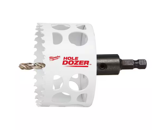 Milwaukee 3 in. Hole Dozer Bi-Metal Hole Saw with 3/8 in. Arbor & Pilot Bit