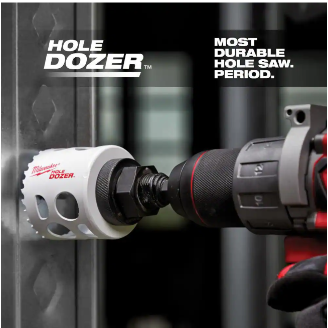 Milwaukee 1-1/4 in. Hole Dozer Bi-Metal Hole Saw with 3/8 in. Arbor & Pilot Bit