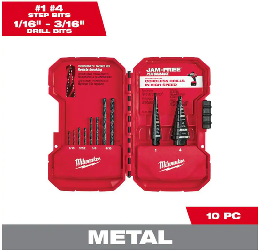 Milwaukee Black Oxide Step Drill Bit Set (10-Piece)