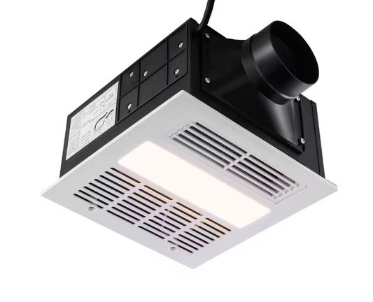 SKYSHALO 110 CFM Bathroom Exhaust Fan 1500-Watt Heating Energy-Saving Bathroom Ceiling Fan, Low Noise Operation, Energy-Saving