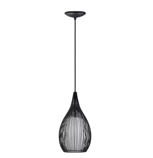 Eglo Razoni 7.50 in. W x 59 in. H 1-Light White Pendant Light with Opal Satin Glass Shade