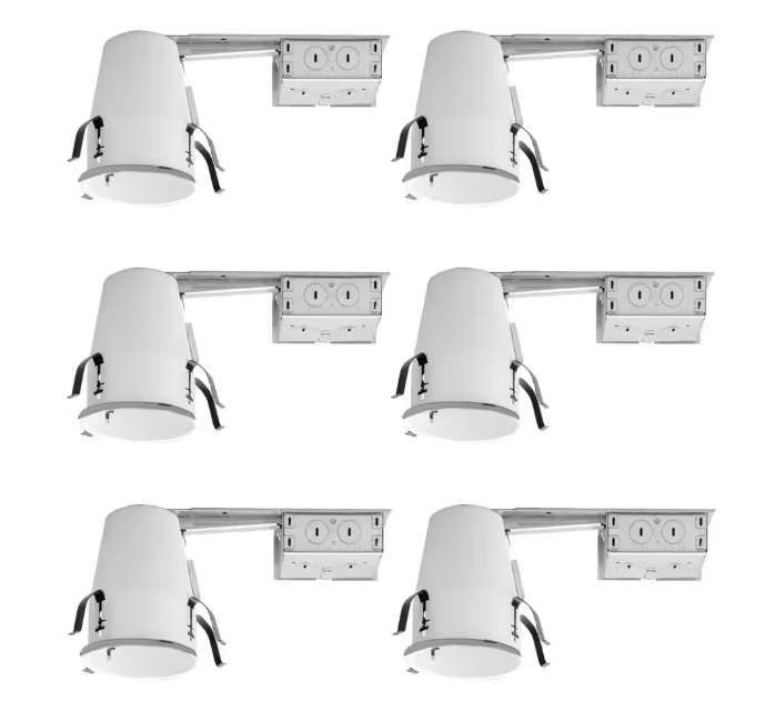 HALO H99 4 in. Steel Recessed Lighting Housing for Remodel Ceiling, No Insulation Contact, Air-Tite (6-Pack)