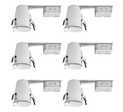 HALO H99 4 in. Steel Recessed Lighting Housing for Remodel Ceiling, No Insulation Contact, Air-Tite (6-Pack)