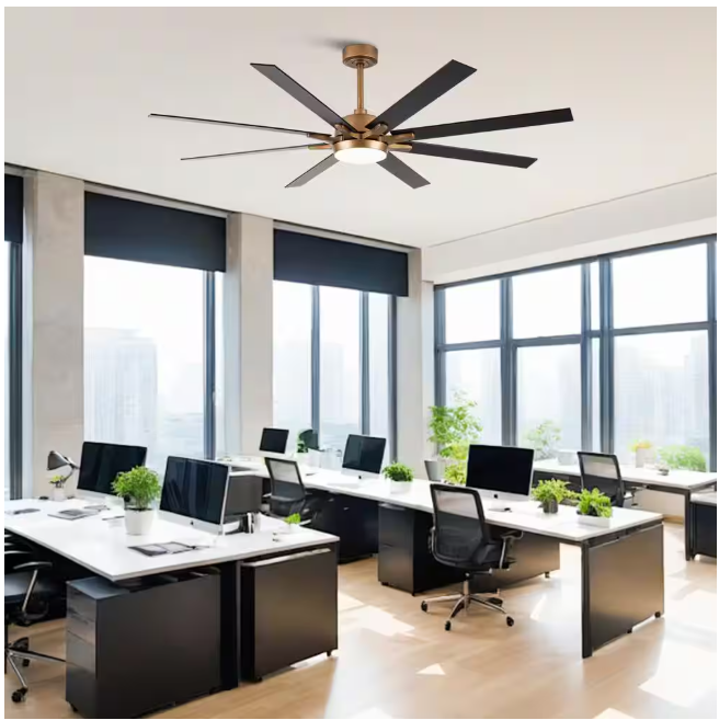 matrix decor 65 in. LED Indoor Gold DC Motor Ceiling Fan with Light and Remote Control, Reversible Blades
