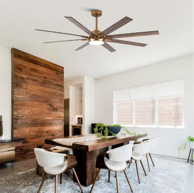 matrix decor 65 in. LED Indoor Gold DC Motor Ceiling Fan with Light and Remote Control, Reversible Blades