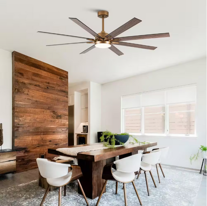 matrix decor 65 in. LED Indoor Gold DC Motor Ceiling Fan with Light and Remote Control, Reversible Blades