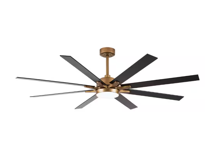 matrix decor 65 in. LED Indoor Gold DC Motor Ceiling Fan with Light and Remote Control, Reversible Blades
