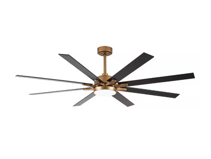 matrix decor 65 in. LED Indoor Gold DC Motor Ceiling Fan with Light and Remote Control, Reversible Blades