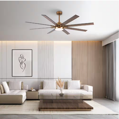 matrix decor 65 in. LED Indoor Gold DC Motor Ceiling Fan with Light and Remote Control, Reversible Blades