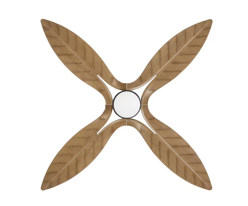 Hampton Bay Melba 54 in. Indoor/Outdoor Matte Black Ceiling Fan with Remote and White Color Changing Integrated LED