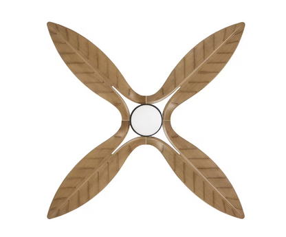 Hampton Bay Melba 54 in. Indoor/Outdoor Matte Black Ceiling Fan with Remote and White Color Changing Integrated LED