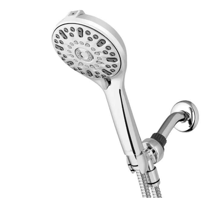 Waterpik 7-Spray Patterns with 1.8 GPM 4.75 in. Wall Mount Adjustable Handheld Shower Head in Chrome