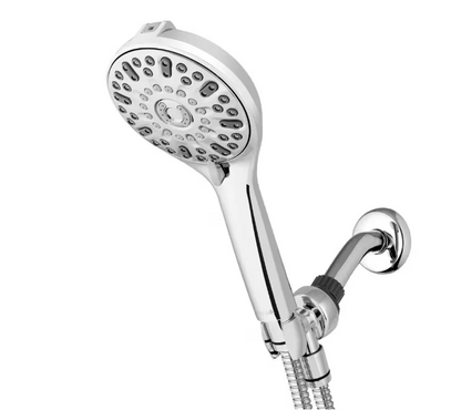 Waterpik 7-Spray Patterns with 1.8 GPM 4.75 in. Wall Mount Adjustable Handheld Shower Head in Chrome