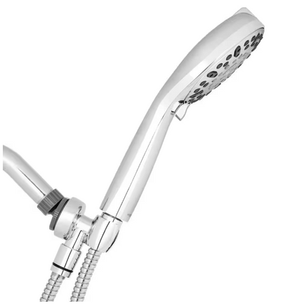 Waterpik 7-Spray Patterns with 1.8 GPM 4.75 in. Wall Mount Adjustable Handheld Shower Head in Chrome
