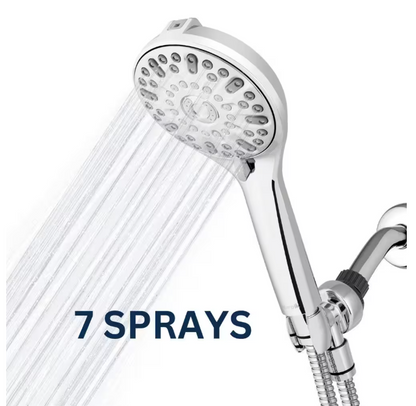 Waterpik 7-Spray Patterns with 1.8 GPM 4.75 in. Wall Mount Adjustable Handheld Shower Head in Chrome