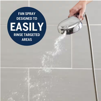 Waterpik 7-Spray Patterns with 1.8 GPM 4.75 in. Wall Mount Adjustable Handheld Shower Head in Chrome