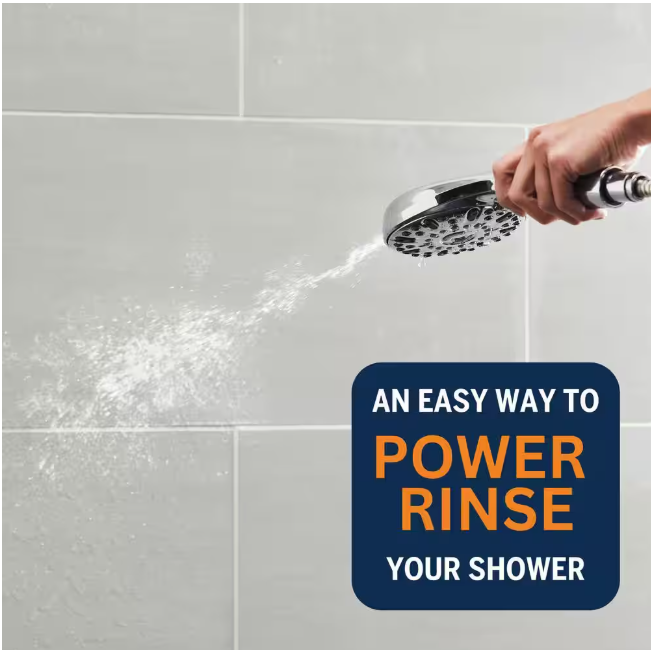 Waterpik 7-Spray Patterns with 1.8 GPM 4.75 in. Wall Mount Adjustable Handheld Shower Head in Chrome