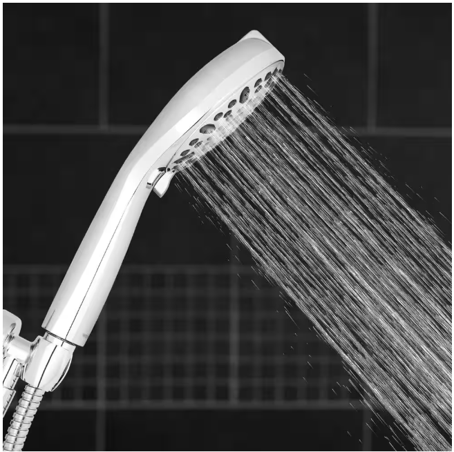 Waterpik 7-Spray Patterns with 1.8 GPM 4.75 in. Wall Mount Adjustable Handheld Shower Head in Chrome