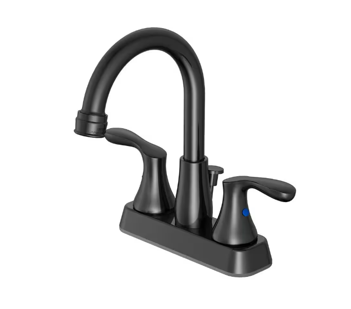 Glacier Bay Deveral 4 in. Centerset 2-Handle High-Arc Bathroom Faucet in Matte Black