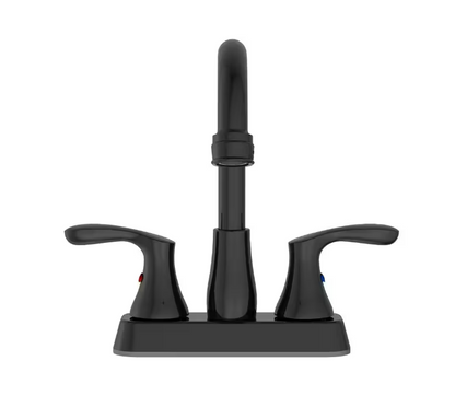 Glacier Bay Deveral 4 in. Centerset 2-Handle High-Arc Bathroom Faucet in Matte Black