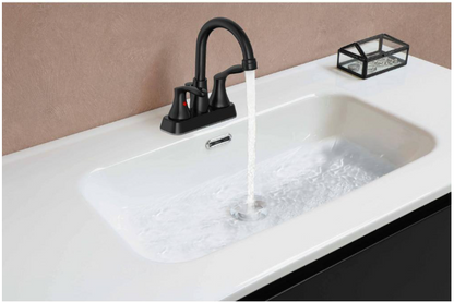 Glacier Bay Deveral 4 in. Centerset 2-Handle High-Arc Bathroom Faucet in Matte Black