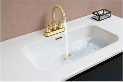 Glacier Bay Deveral 4 in. Centerset 2-Handle High-Arc Bathroom Faucet in Matte Gold