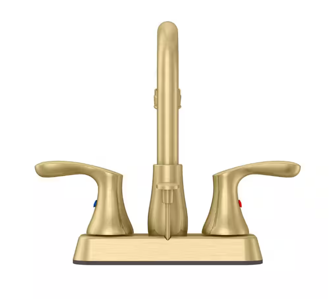 Glacier Bay Deveral 4 in. Centerset 2-Handle High-Arc Bathroom Faucet in Matte Gold
