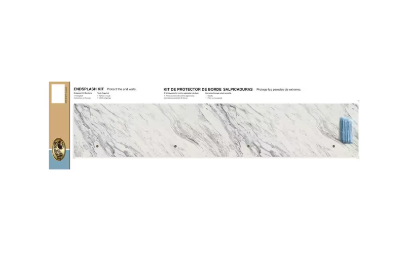 Hampton Bay Calcutta Marble Endsplash Kit for Laminate Countertop with Full-Wrap Ogee Edge and Loose Backsplash