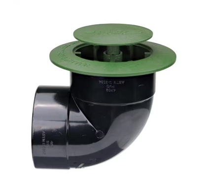 NDS Pop-Up Drainage Emitter with Elbow for 4 in. Drain Pipes, Green Plastic
