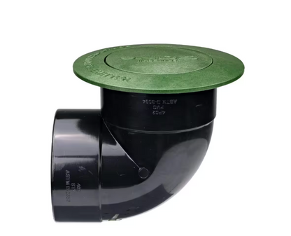 NDS Pop-Up Drainage Emitter with Elbow for 4 in. Drain Pipes, Green Plastic