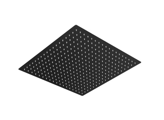 BWE 1-Spray Pattern 16 in. Single Wall or Ceiling Mount Square Rain Fixed Shower Head in Matte Black