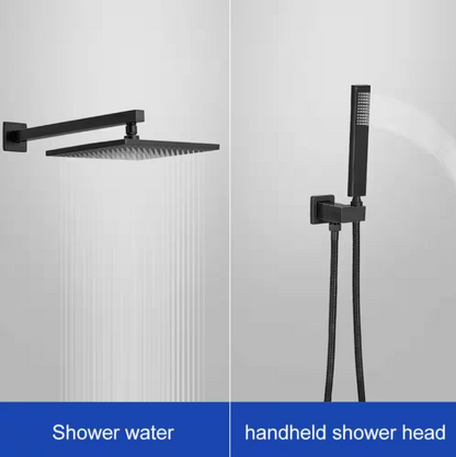 BWE Rain Single Handle 2-Spray Shower Faucet 2.5GPM with Flexible 12in Shower System Head with Handheld in Oil Rubbed Bronze