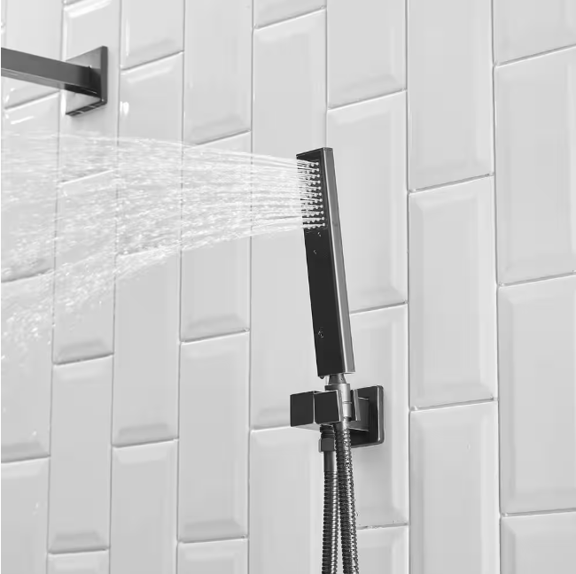 BWE Rain Single Handle 2-Spray Shower Faucet 2.5GPM with Flexible 12in Shower System Head with Handheld in Oil Rubbed Bronze