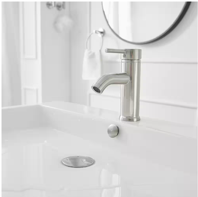 BWE Single Hole Single-Handle Bathroom Faucet With Pop Up Drain in Brushed Nickel