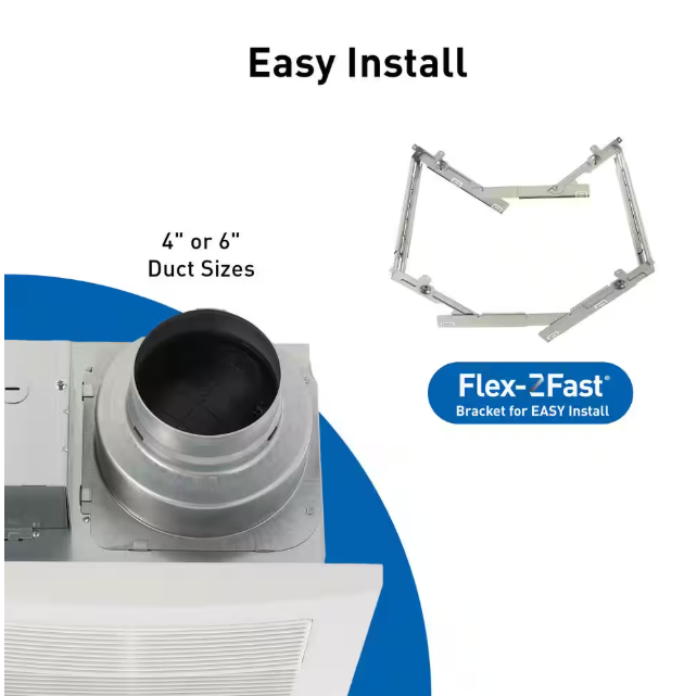 Panasonic WhisperWarm DC 50-80-110 CFM Ceiling Bathroom Exhaust Fan with Heater