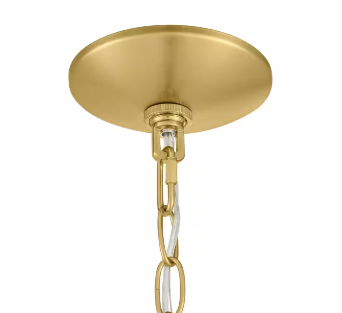 Home Decorators Collection Weyburn 6-Light Gold Farmhouse Chandelier Light Fixture with Caged Metal Shade