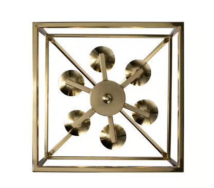 Home Decorators Collection Weyburn 6-Light Gold Farmhouse Chandelier Light Fixture with Caged Metal Shade
