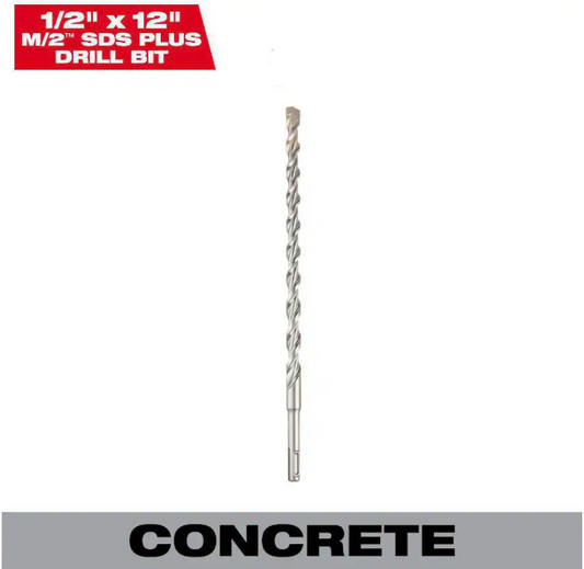 Milwaukee 1/2 in. x 12 in. 2-Cutter SDS-PLUS Carbide Drill Bit