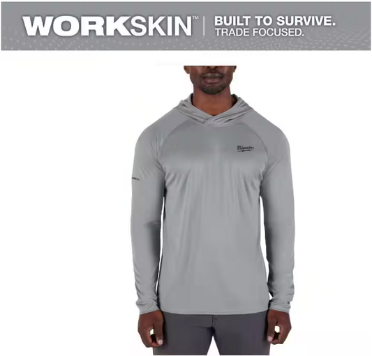 Milwaukee Men's WORKSKIN Gray 2X-Large Hooded Sun Shirt