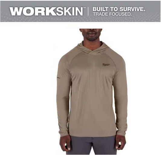 Milwaukee Men's WORKSKIN Sandstone Large Hooded Sun Shirt
