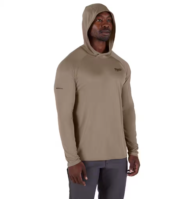 Milwaukee Men's WORKSKIN Sandstone Large Hooded Sun Shirt