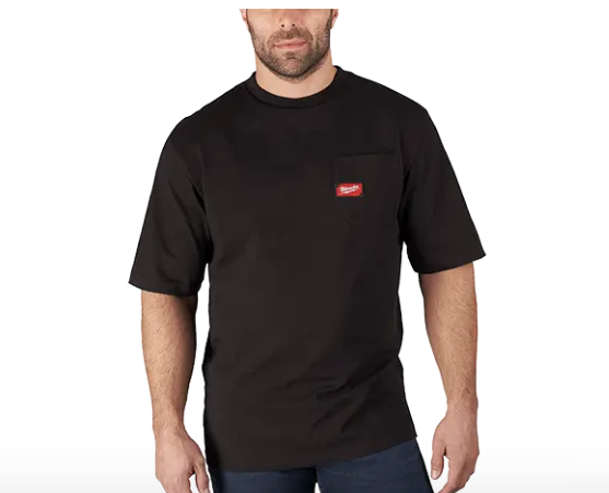 Milwaukee 601B-XL Heavy Duty Pocket T-Shirt Short Sleeve Black XLARGE NEW